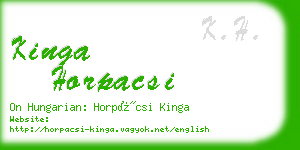 kinga horpacsi business card